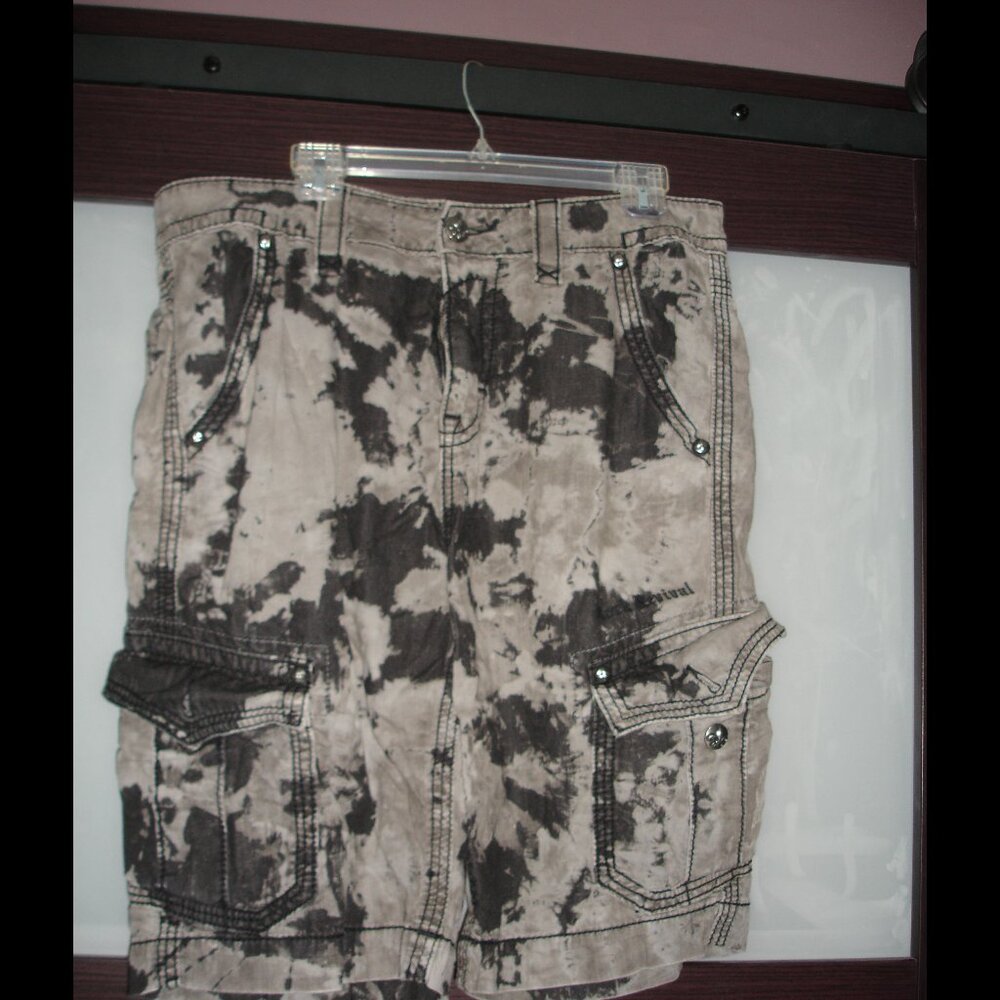 Rock Revival 34 Mens board shorts Grey black  Motled